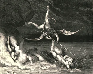 Em perseguição, ele acelerou, exclamando: Tu estás preso, c1890.