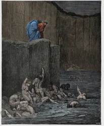 Inferno, Canto XVIII: Sedutores e aduladores no oitavo círculo, ilustração de «A Divina Comédia» de Dante Alighieri, 1885