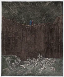 Inferno, canto 29: Os falsários atormentados no vale, ilustração de «A Divina Comédia» de Dante Alighieri, 1885
