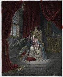Inferno, Canto 5: Paolo e Francesca, ilustração de «A Divina Comédia» de Dante Alighieri, 1885
