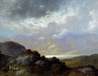 Paisagem da Escócia Pintura de Gustave Dore (1832-1883) Caen do século XIX, Museu de Belas Artes