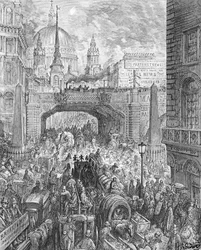 Ludgate Hill, de &39;London, a Pilgrimage&39;, escrito por William Blanchard Jerrold (1826-94) pub. 1872 (gravura)