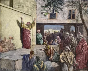 O profeta Miqueias de Moresete pregando aos Israelitas, gravura de Gustave Doré - «O profeta Miqueias exortando o povo de Israel à penitência». Gravura de «A Bíblia» de Gustave Doré (1832-1883), cerca de 1860