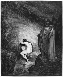 Mirra, ilustração de «A Divina Comédia» (Inferno), de Dante Alighieri (1265-1321), Paris, publicada em 1885