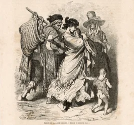 Família nómada de músicos (gravura)