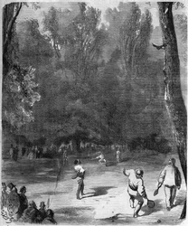 Palmistas no Luxembourg Garden em Paris em 1868 - desenho de Gustave Dore