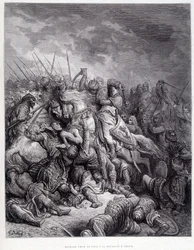 Richard Heart of Lion na Batalha de Arsur - gravura de Gustave Doré