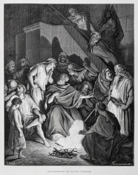 São Pedro negando Cristo, ilustração da Bíblia de Dore