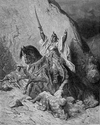 Saladin (1138-1193) (Salah al-Din Yusuf al-Ayyubi (al-Ayyyubi). Gravura de Gustave Doré. Século XIX.