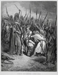 Samuel mata Agag, ilustração da Bíblia de Dore
