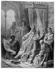 Sanuto apresenta ao Papa João XXII os mapas do Oriente - gravados por Gustave Doré