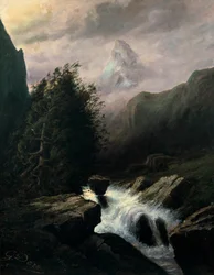 Tempestade na montanha Cervin, século XIX.