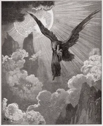 A Divina Comédia, Purgatório, Canto 9: Dante, num sonho, é levado por uma águia - de Dante Alighieri (1265-1321) - Ilustração de Gustave Doré (1832-1883)