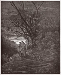 A Divina Comédia (La Divina Commedia, La Divina Comédia), Inferno, Canto 1: A loba aparece - por Dante Alighieri (1265-1321) - Ilustração de Gustave Dore (1832-1883)