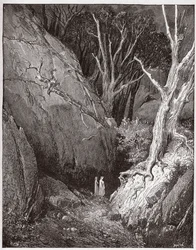 A Divina Comédia (La Divina Commedia, La Divina Comédia), Inferno, Canto 1: Virgil e Dante iniciam sua viagem - por Dante Alighieri (1265-1321) - Ilustração de Gustave Dore (1832-1883)