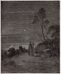 A Divina Comédia, Inferno, Canto II: O céu a escurecer da primeira noite - de Dante Alighieri (1265-1321) - Ilustração de Gustave Doré (1832-1883)