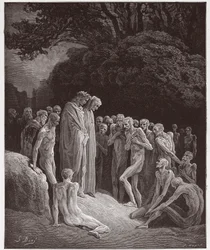 A Divina Comédia, Purgatorio, Canto 23: As almas dos glutões - de Dante Alighieri (1265-1321) - Ilustração de Gustave Doré (1832-1883)
