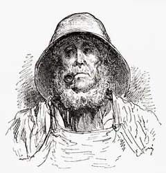 O marinheiro de Marselha, segundo um desenho de Gustave Dore. De Life and Reminiscences of Gustave Dore, publicado em 1885.