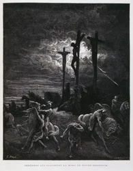 A crucificação de Cristo, ilustração da Bíblia de Dore