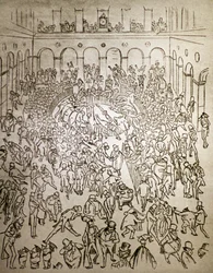 O mundo capitalista frenético na Bolsa de Paris, por Gustave Dore