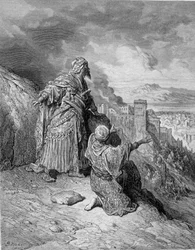 O último dos reis árabes abandonou Granada após o seu cerco pelos católicos em 1492. Gravura de Gustave Doré