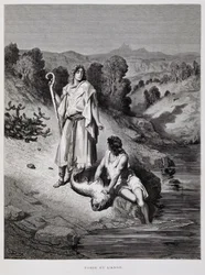 Tobias e o anjo, ilustração da Bíblia de Dore