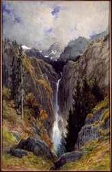 Cascata do buraco do inferno no vale do Lys. Pintura de Gustave Doré (1832-1883)