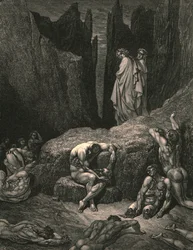 Porque fitas ainda o olhar cá em baixo entre as sombras mutiladas e miseráveis, cerca de 1890