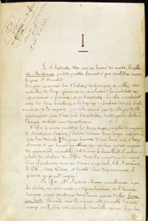 Primeira página do manuscrito de "L