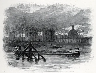 Vista da grua de água de quai d