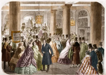 O teatro italiano (Salle Ventadour) foi lançado em Paris em 1858. Desenho de Gustave Janet, gravura de Jahyer.