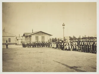 Soldados de Infantaria Leve, Camp de Châlons, 1857.