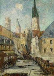 Rue de l "Epicerie e a Catedral de Rouen, c.1929