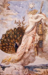 Pavão a queixar-se a Juno, por Gustave Moreau (1826-1898)