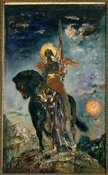 O parque e o anjo da morte. Óleo. 1,10 x 0,37 m. Paris, Museu Gustave Moreau