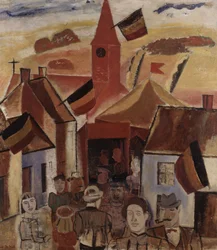 Feira da aldeia, c.1930 (óleo sobre tela)