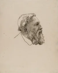 Cabeça de Rodin (carvão sobre papel)