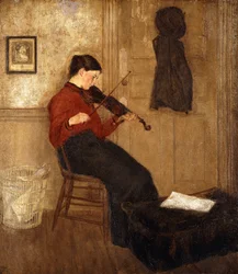 Jovem mulher com violino, 1897-98