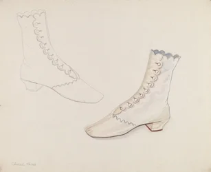 Sapatos de casamento Quaker, c. 1936.