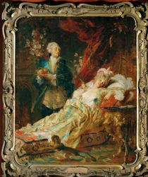 O rei Luís XV no boudoir de Mme (pintura sobre tela)