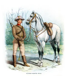 Rifles montados vitorianos, c1890.