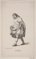 Loki. Ilustração para a História da Dinamarca de Fabricius 1, 108.