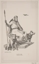 Odin. Ilustração para a História da Dinamarca de Fabricius 1, 112.