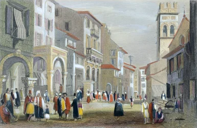 The Royal Road, Corfu (gravura colorida)