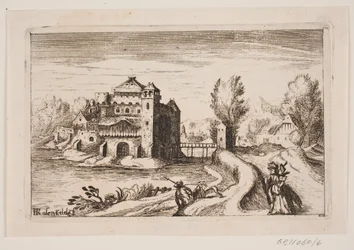 Paisagem do rio com castelo em uma margem