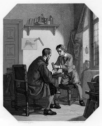 Hans Jansen e o seu filho Sacharias, c. 1870