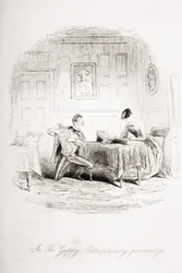 Em Re Guppy. Extraordinary Proceedings, ilustração de &39;Bleak House&39; por Charles Dickens (1812-1870) publicado em 1853