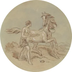 Um dos dezoito desenhos para uma série de placas que ilustram Vénus e Adónis