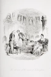O velho do nome Tulkinghorn, ilustração de &39;Bleak House&39; de Charles Dickens (1812-1870) publicou 1853
