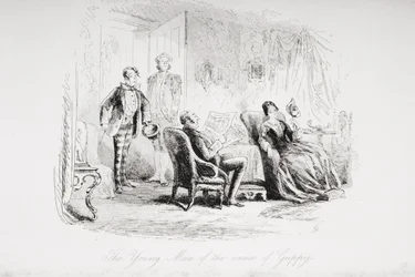 O jovem de nome Guppy, ilustração de &39;Bleak House&39; de Charles Dickens (1812-1870) publicou 1853